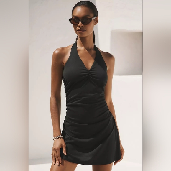 Anthropologie The Ariana Halter Mini Dress Black - Picture 4 of 7